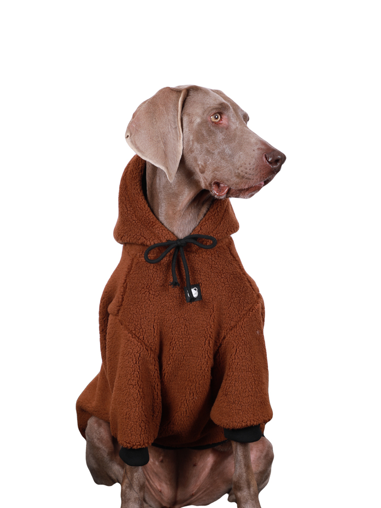 Warm Berber Fleece Dog Hoodie for Large Breeds - Adjustable Drawstring
