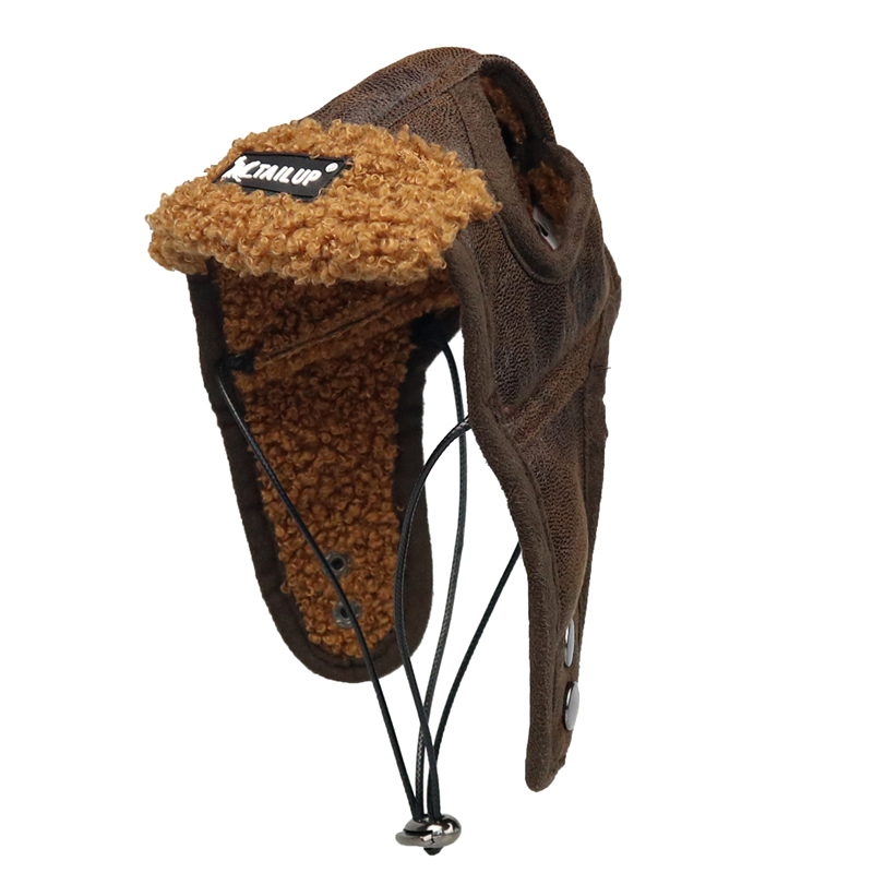 Pet hat dog flight helmet winter warm thickened hat Teddy Schnauzer large dog plush hat