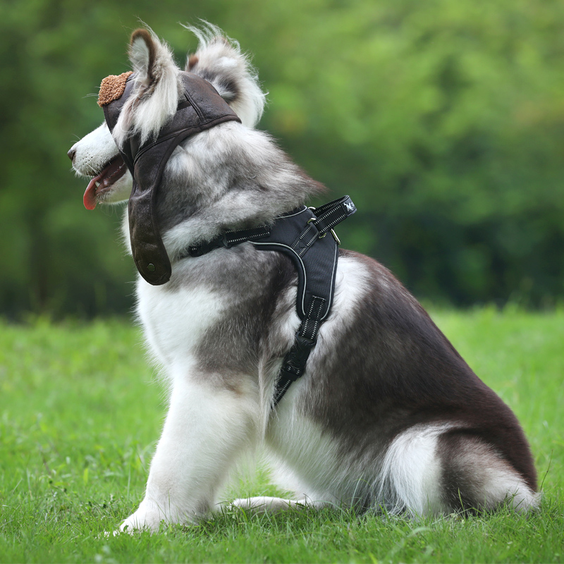 Pet hat dog flight helmet winter warm thickened hat Teddy Schnauzer large dog plush hat