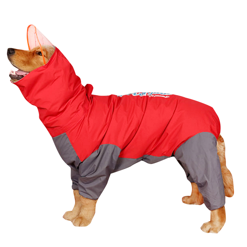 Lovinpet Waterproof Big Dog Raincoat - All-Inclusive Four-Legged Poncho for Golden Retrievers, Labradors, Huskies