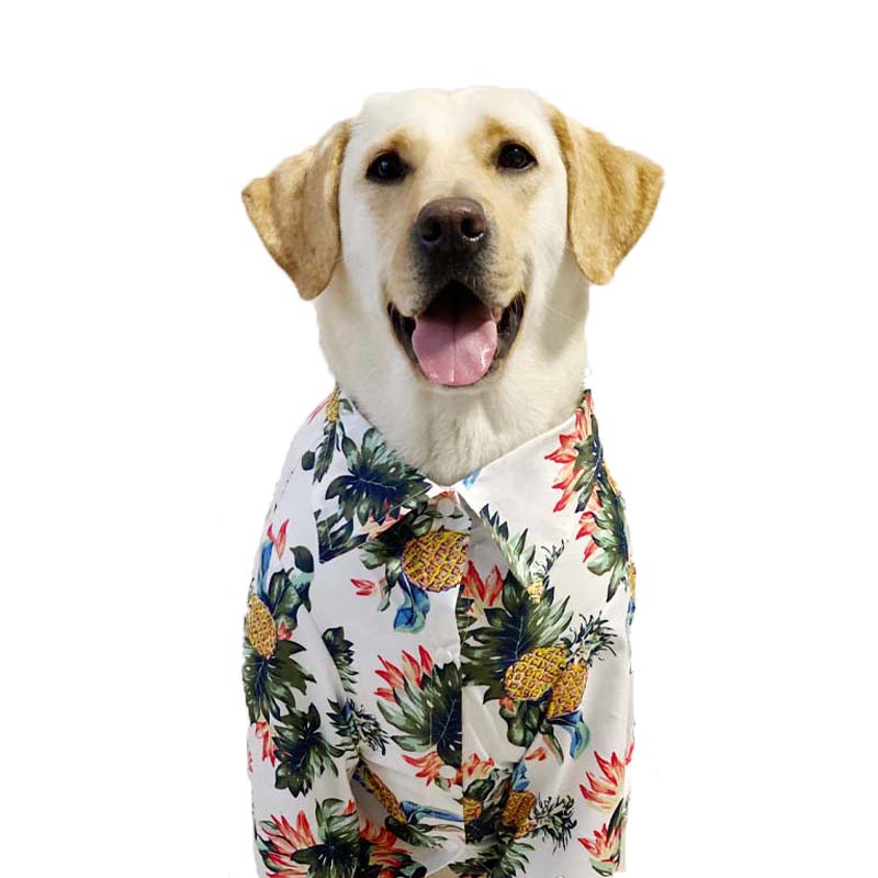 LovinPet Summer Dog Shirt | Anti-Lint Hawaiian Print for Big Dogs