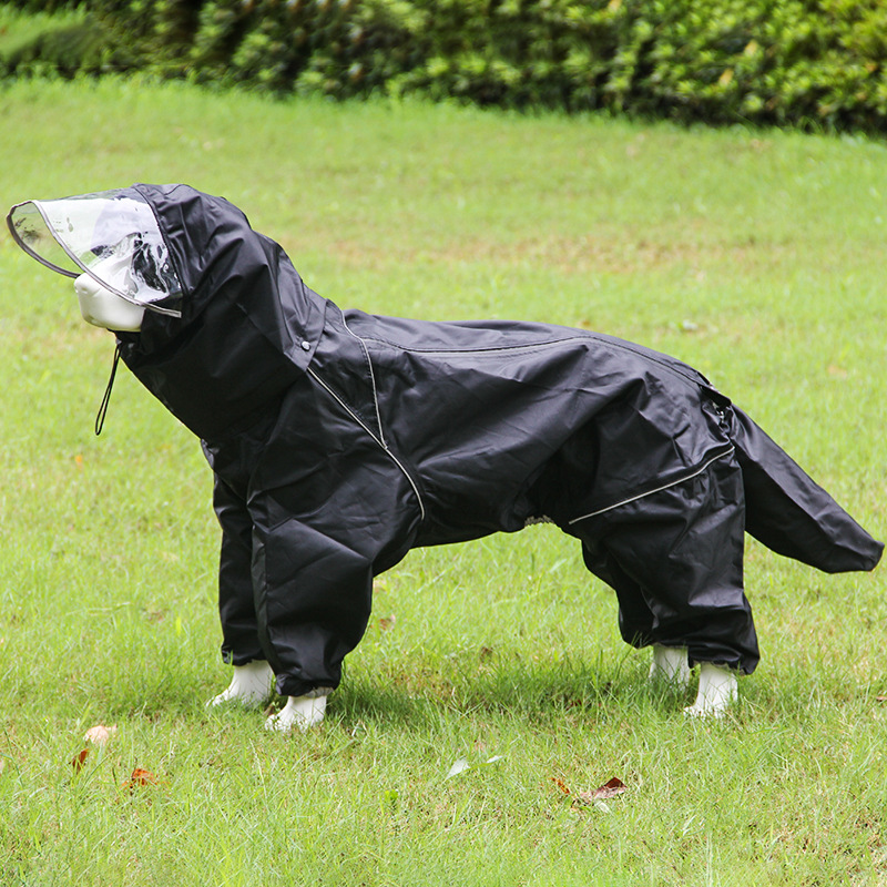 Thickened Waterproof Raincoat for Large Dogs | Full Coverage Dog Rain Jacket with Hood | Anti-Seepage Design