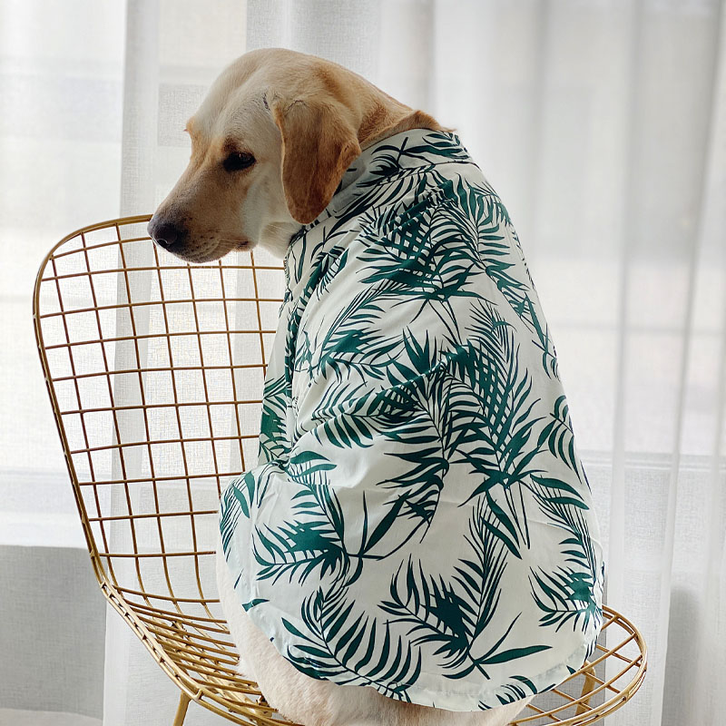 LovinPet Large Dog Green Hawaiian Shirt | Thin, Lightweight Spring Outfit