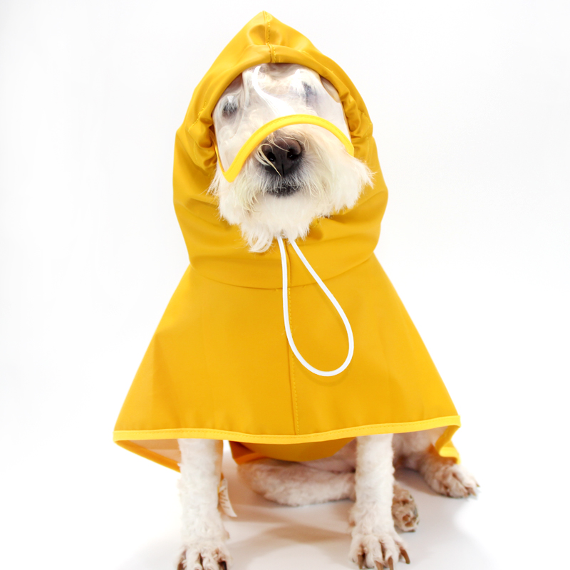 Lovinpet Yellow Dog Raincoat - Waterproof & Windproof Poncho for Small to Large Breeds