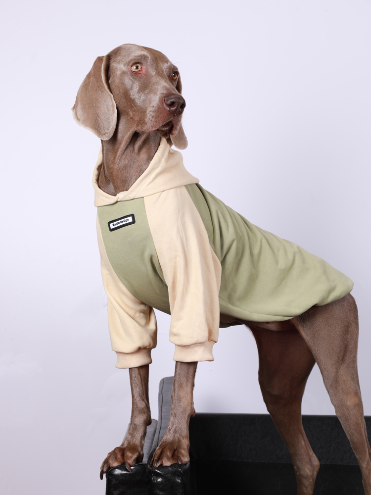 Stylish Contrast Color Dog Hoodie for Large Breeds