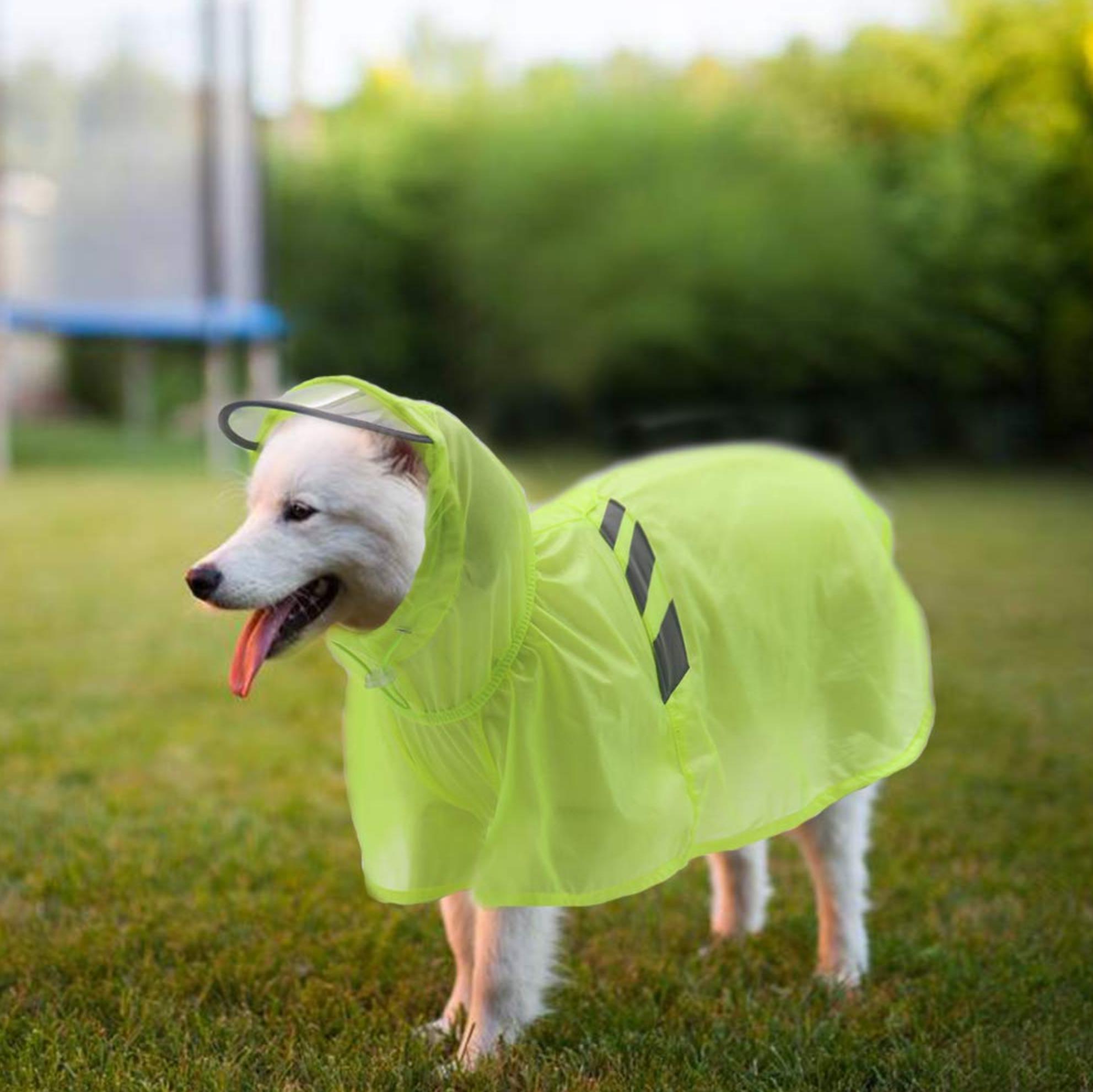 Lovinpet Breathable & Lightweight Hooded Waterproof Dog Raincoat