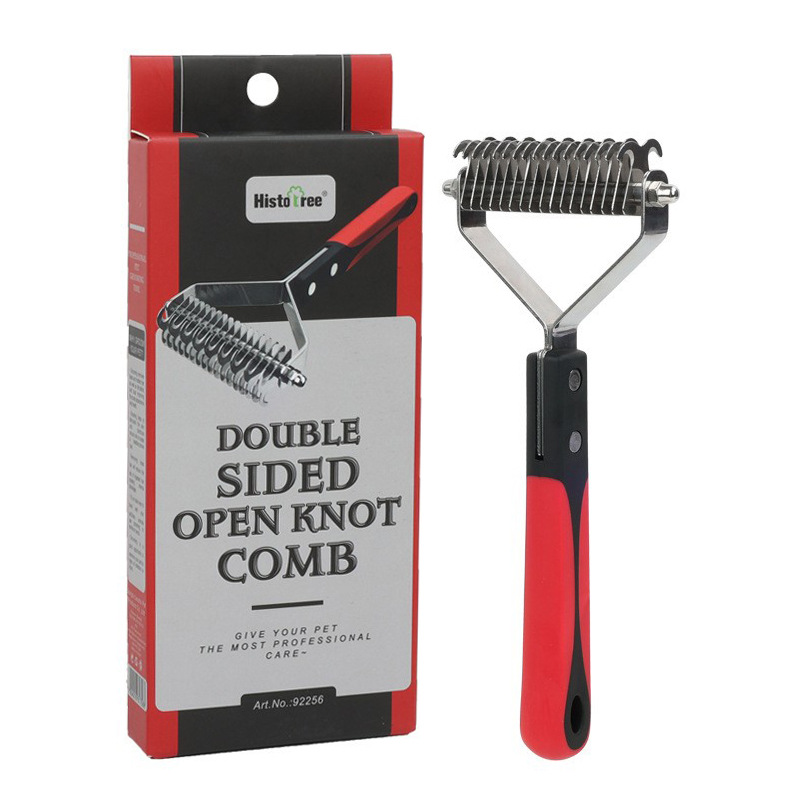 Pet comb dog hair pulling beauty double-sided needle comb cat comb hair removing cat comb knot opening hair removal comb