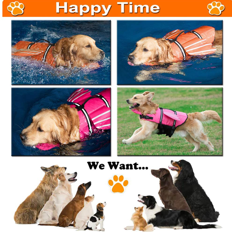 High Buoyancy Dog Life Jacket with Angel Wings | Reflective Vest for Large Breeds