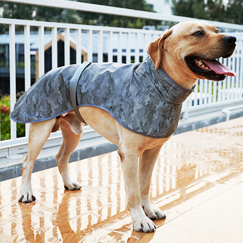 Pet Night Travel Reflective Dog Raincoat - Waterproof Safety Cloak for Large Breed