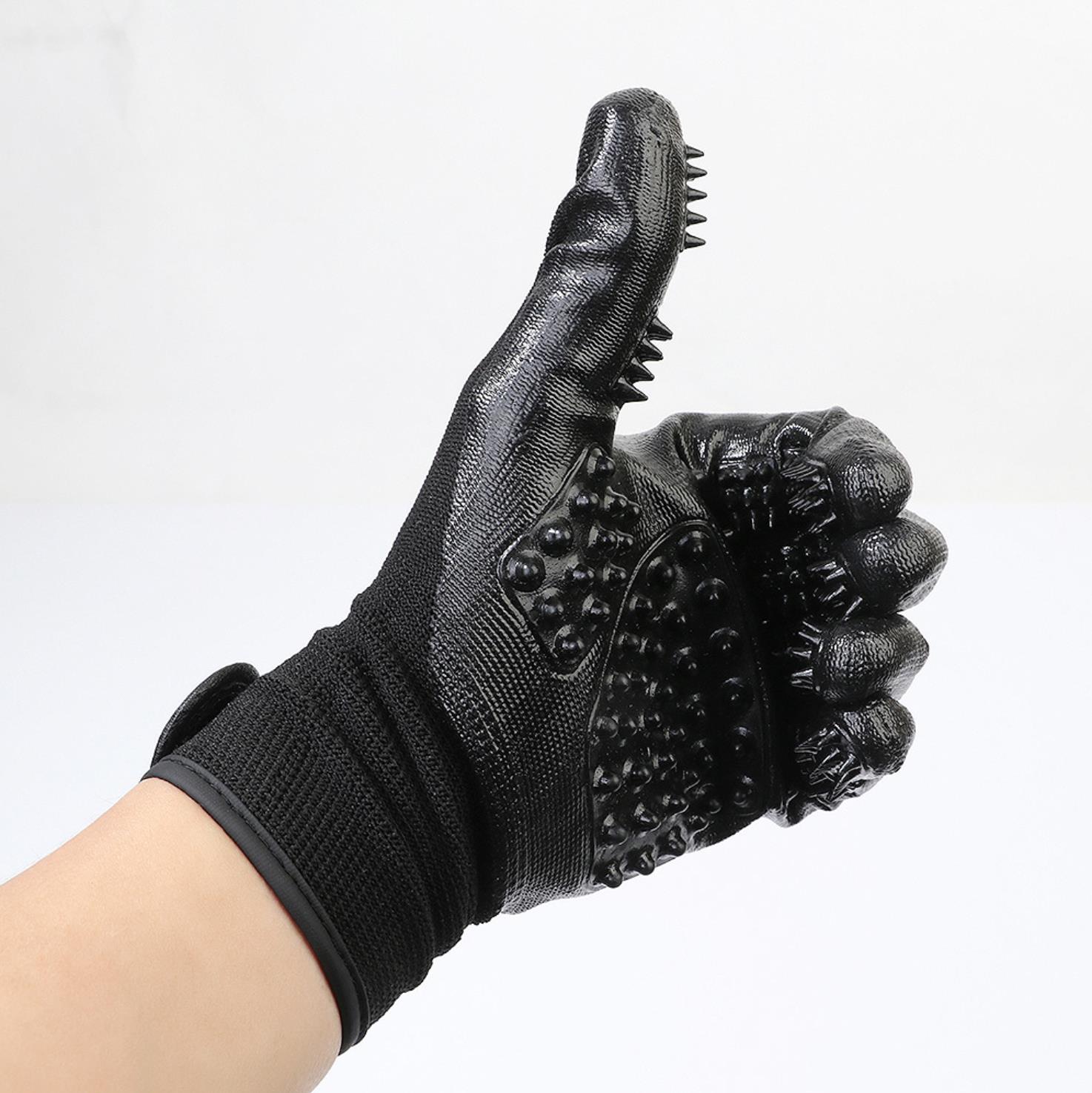 Dog bath wash dog gloves pet cat dog artifact brush supplies cat washing anti-bite anti-scratch genuine goods double package