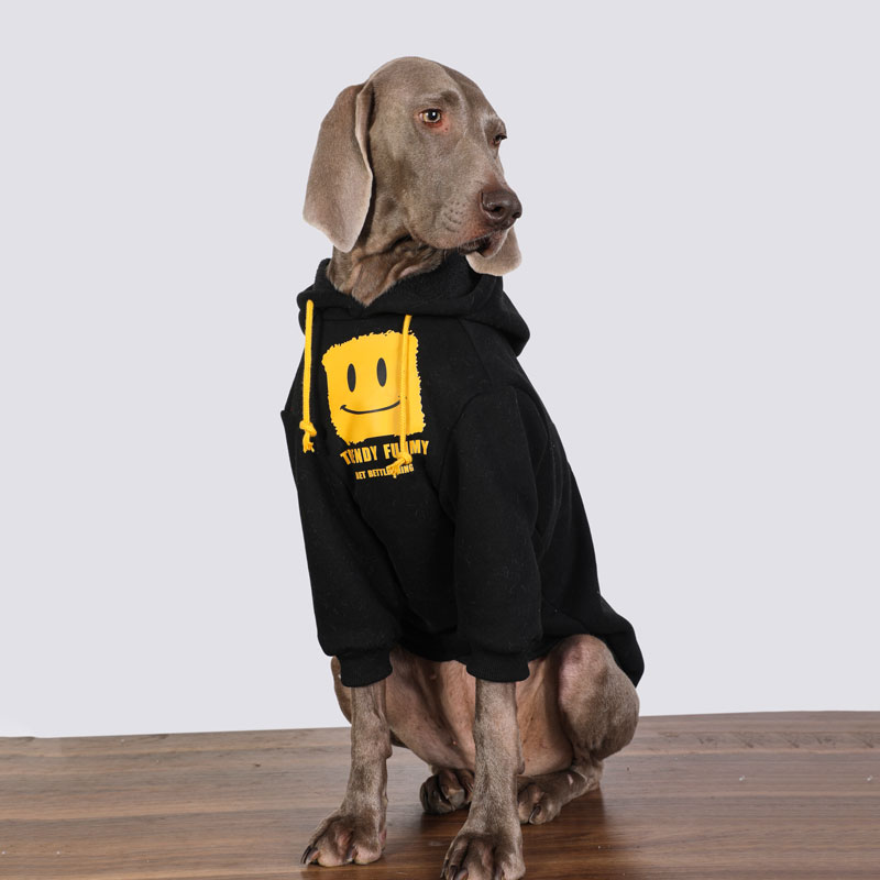 Handsome Anti-Lint Cartoon Black Dog Hoodie for Large Dogs - Golden Retriever, Labrador, Doberman