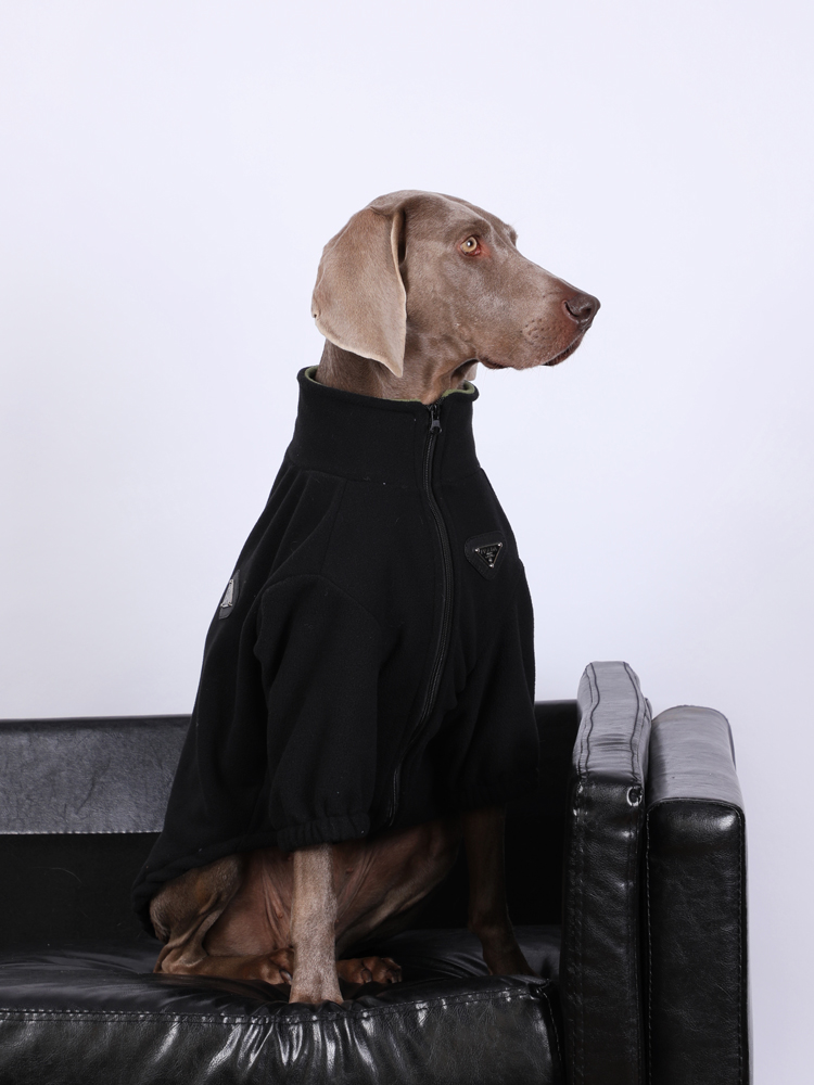 Winter Polar Fleece Dog Hoodies - Soild Color Clothes for Large Breeds