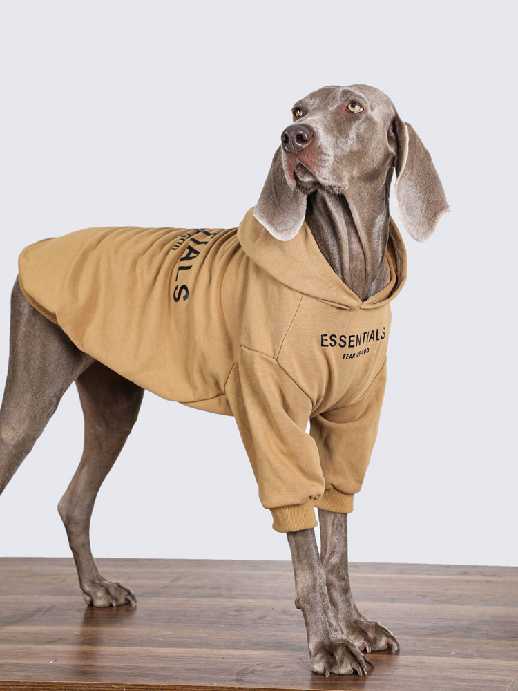 Reflective Brown Dog Hoodies Anti-lint Winter Large Dog Hoodies