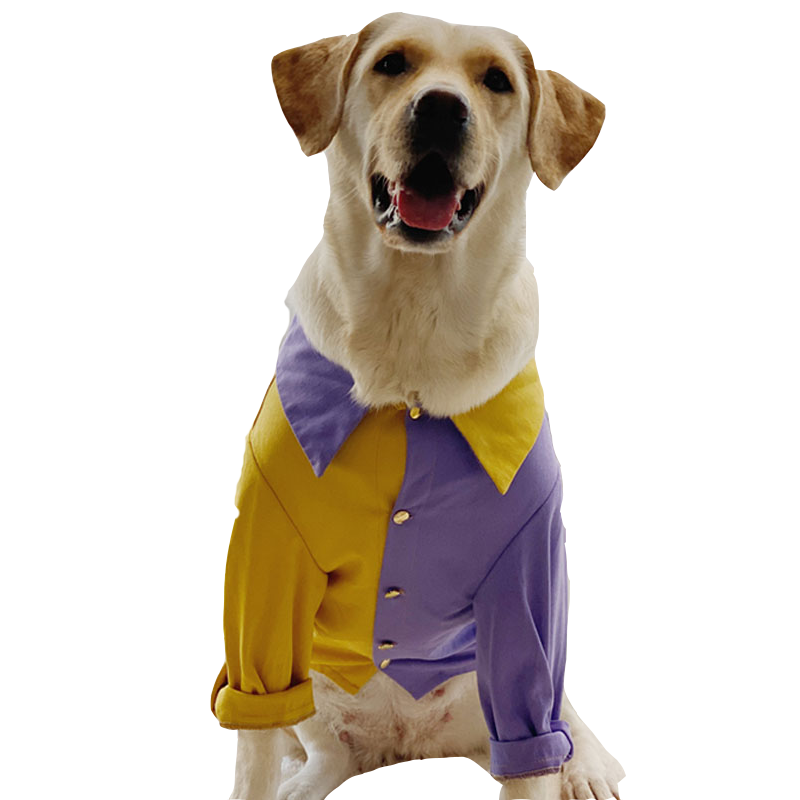 LovinPet Stylish Color-Block Design Dog Shirt | Spring/Autumn Outfit for Large Dogs
