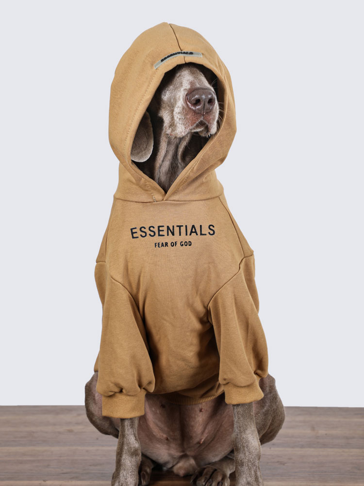 Reflective Brown Dog Hoodies Anti-lint Winter Large Dog Hoodies