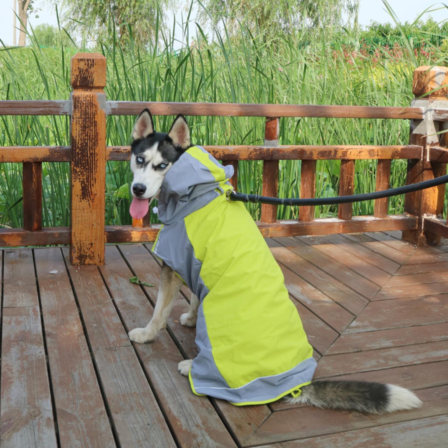 Large Dog Raincoat - Waterproof & Breathable Double-Layer Sun Protection Windcheater for Big Dogs
