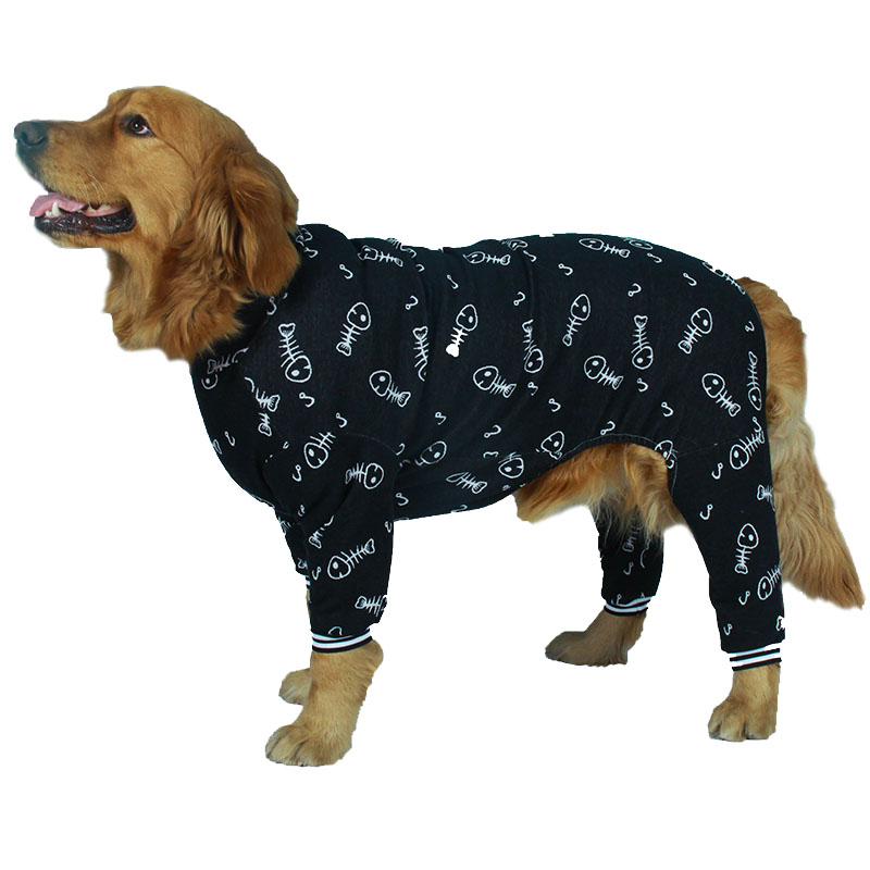 Big dog clothes spring and autumn golden retriever Labrador pet anti-hair loss joint protection extra-long sleeve cotton thick type four-legged pet clothing