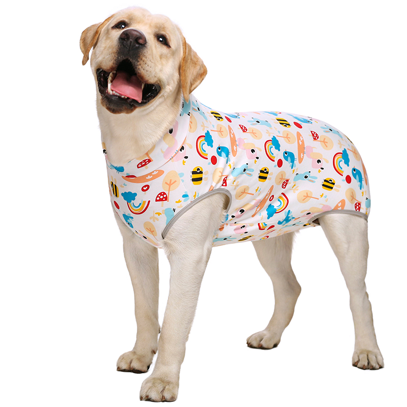 Dog sterilization surgical gown autumn golden retriever Labrador medium large dog after Operation Anti-licking clothes pet four-legged vest
