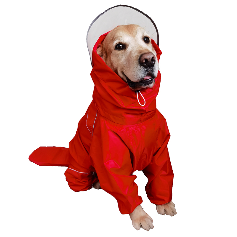Thickened Waterproof Raincoat for Large Dogs | Full Coverage Dog Rain Jacket with Hood | Anti-Seepage Design
