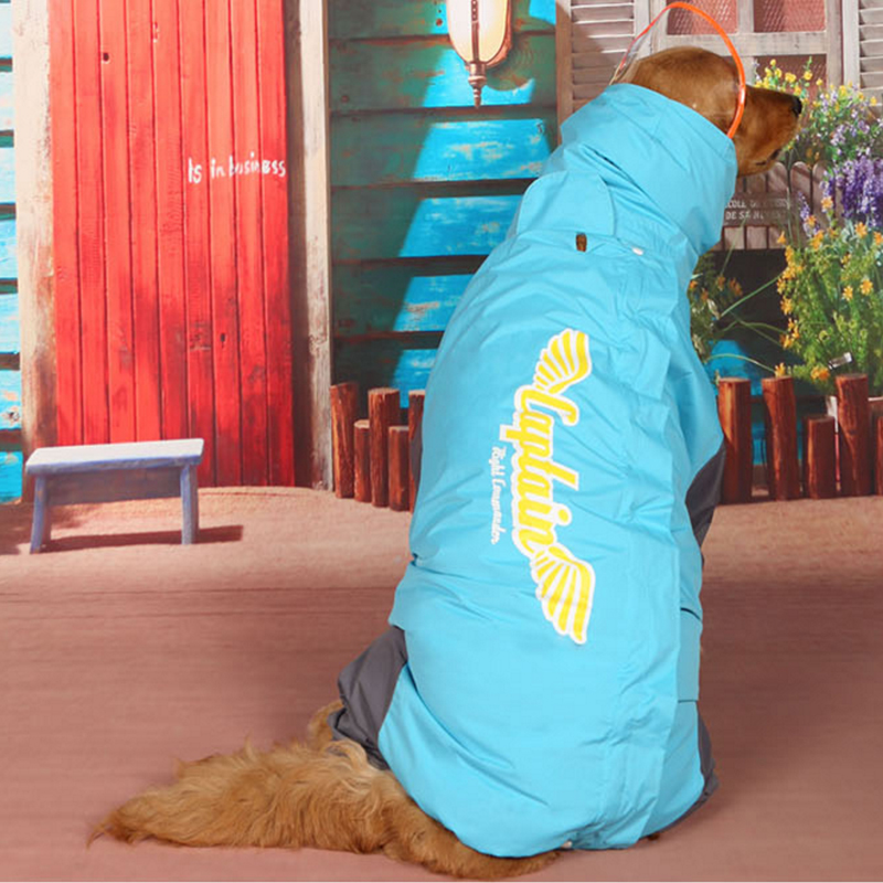 Lovinpet Waterproof Big Dog Raincoat - All-Inclusive Four-Legged Poncho for Golden Retrievers, Labradors, Huskies