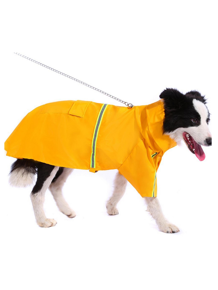 Bright Yellow Dog Raincoat - Waterproof Poncho for Large & Medium Breeds