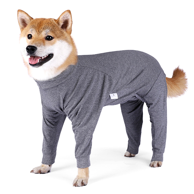 LovinPet Large Dog Pajamas Onesie - Solid Gray Full-Body Dog Sleepwear for Large Dogs