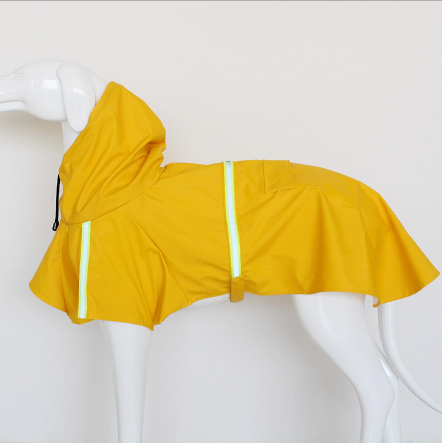 Bright Yellow Dog Raincoat - Waterproof Poncho for Large & Medium Breeds