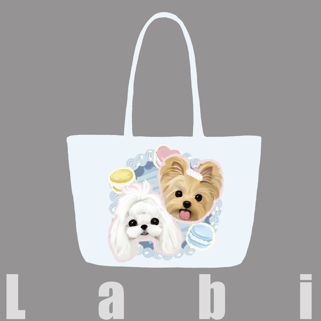 Labidesign pet cat and dog cute pet graphic customization hand-painted diy single-shoulder leather bag walking and bending tote large capacity