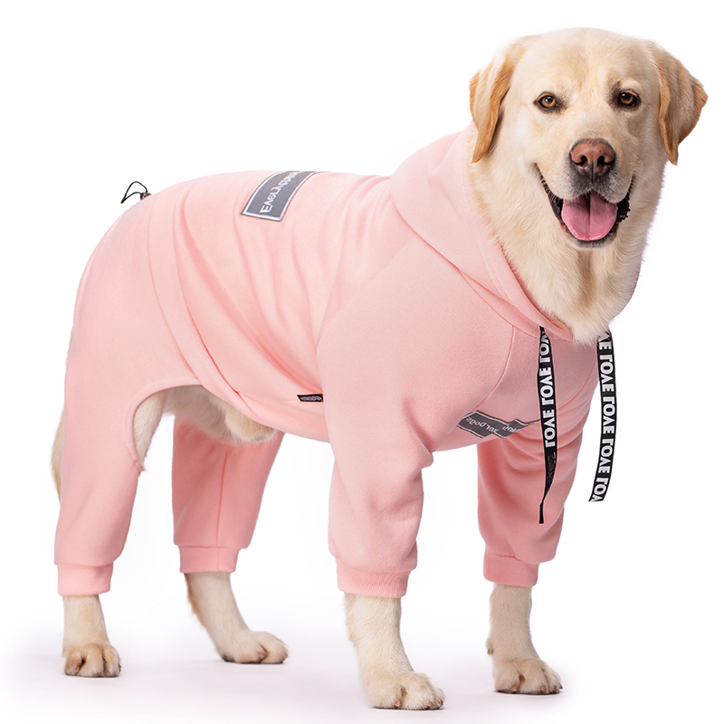 Fleece-Lined Hooded Dog Sweater for Medium and Large Breeds