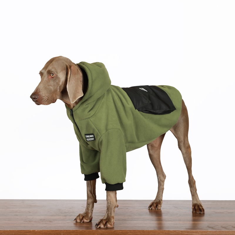 Warm Winter Hoodies for Large Dogs - Anti-Lint，Fleece ＆ Soild Color