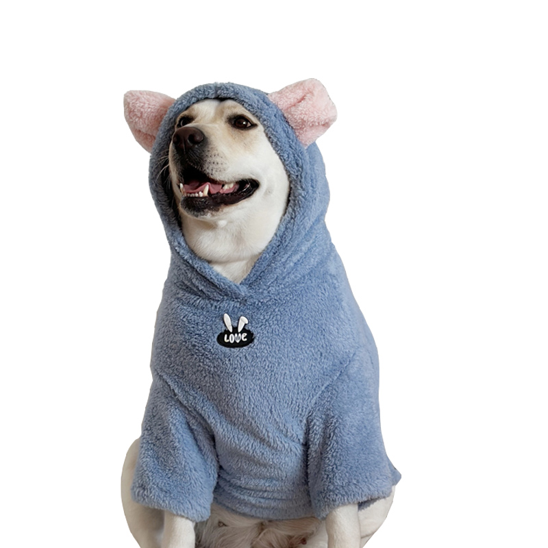 Cute Flannel Winter Hoodie for Large Dogs - Labrador & Golden Retriever