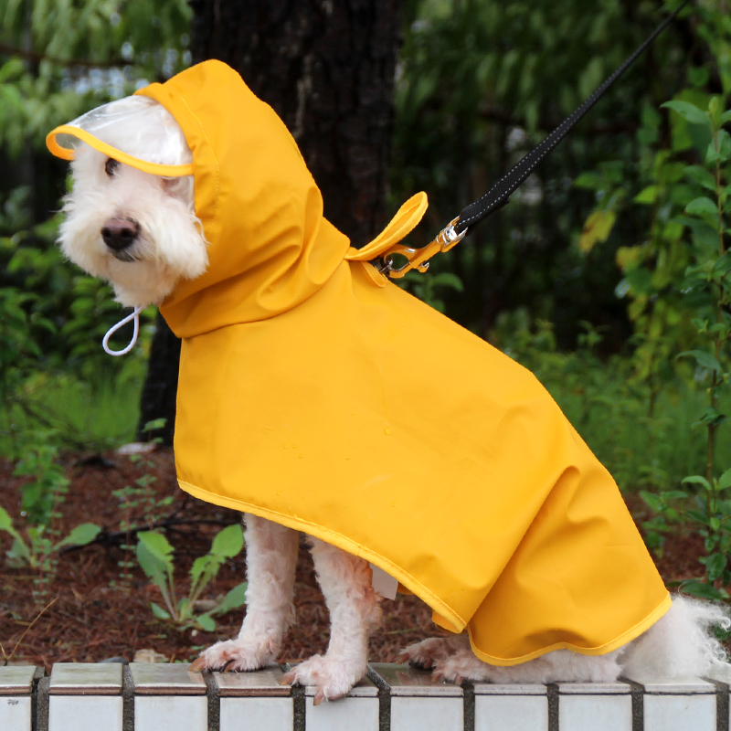 Lovinpet Yellow Dog Raincoat - Waterproof & Windproof Poncho for Small to Large Breeds