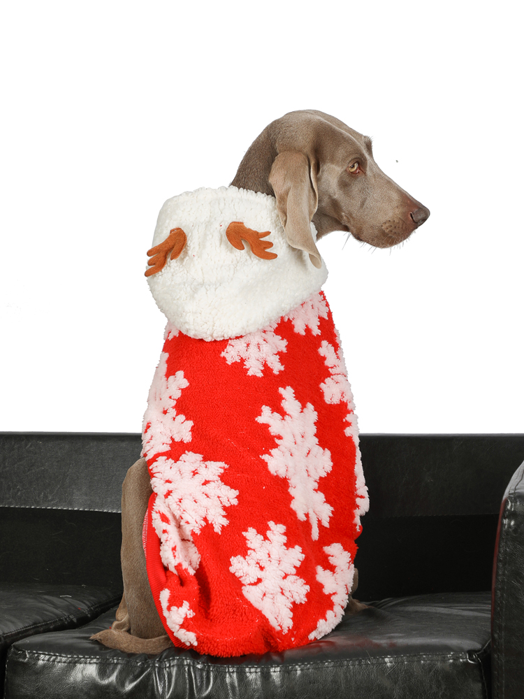 Christmas Dog Hoodies for Large Breeds | Cute Winter Antler Hoodie