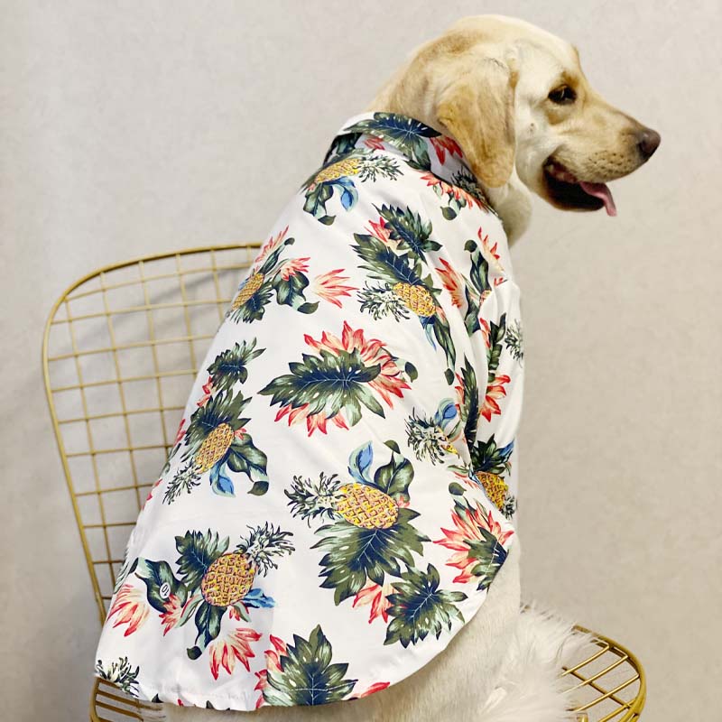 LovinPet Summer Dog Shirt | Anti-Lint Hawaiian Print for Big Dogs