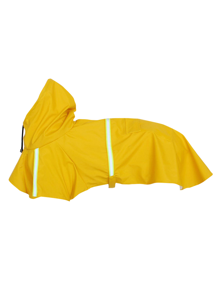 Bright Yellow Dog Raincoat - Waterproof Poncho for Large & Medium Breeds