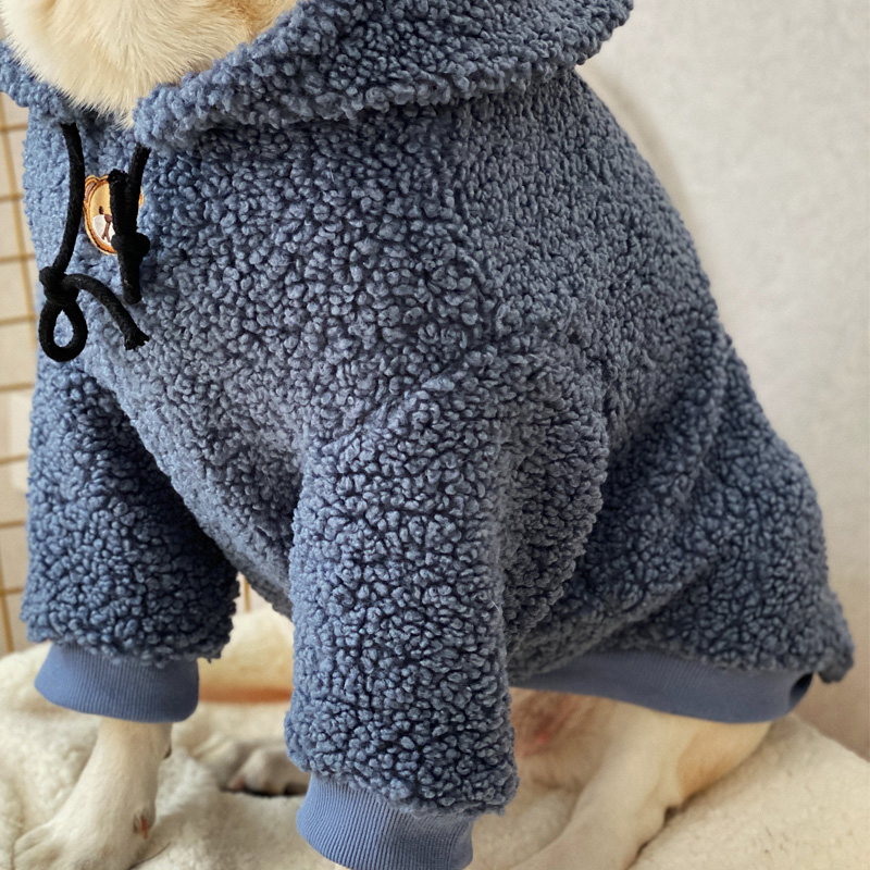 Warm Lamb Wool Dog Hoodie for Large Dogs - Winter Labrador & Retriever Clothes