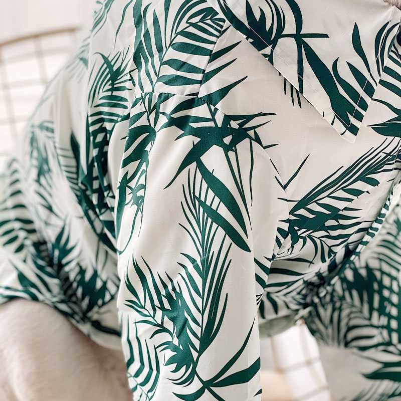 LovinPet Large Dog Green Hawaiian Shirt | Thin, Lightweight Spring Outfit