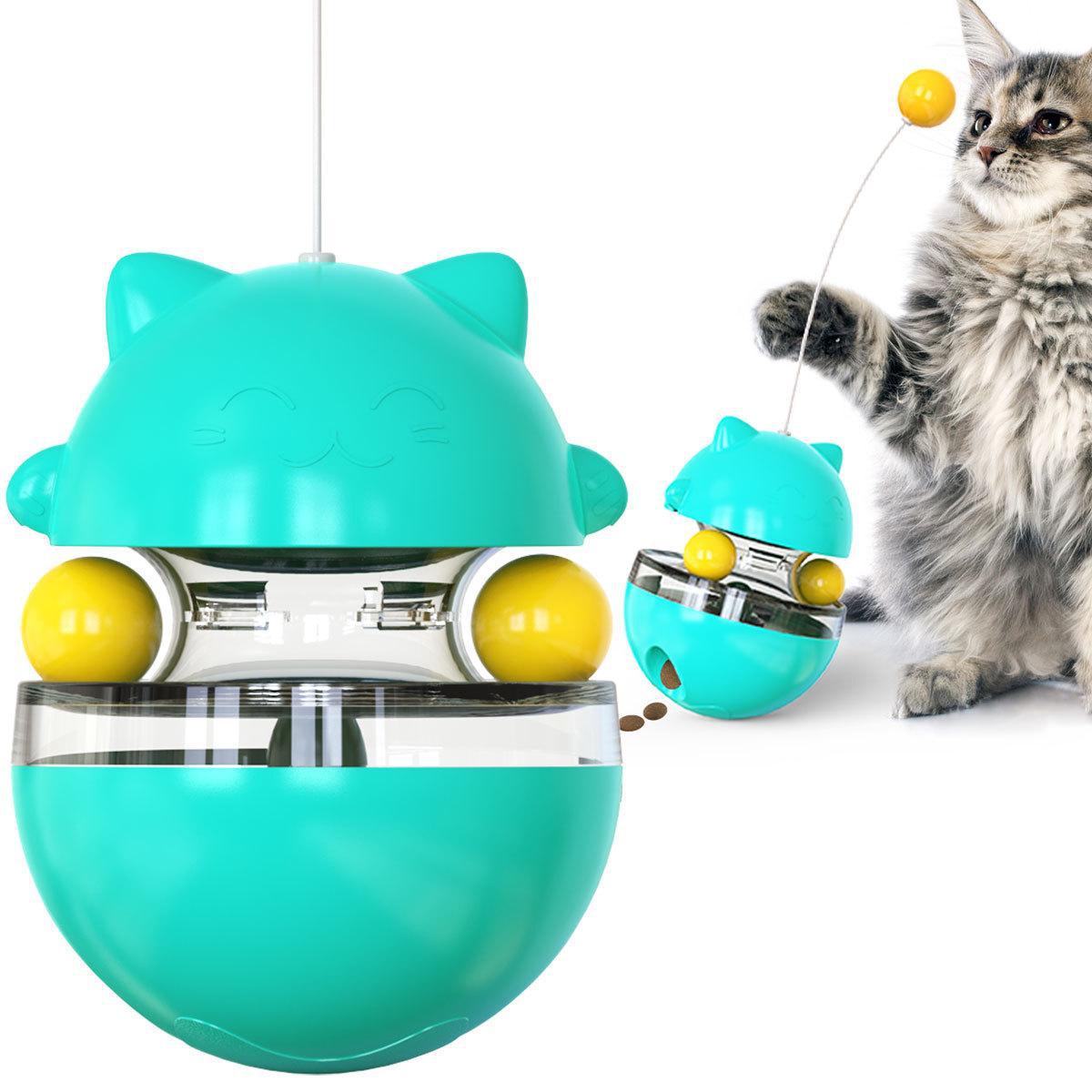 Cat teaser food dropping ball cat toys treasure chest