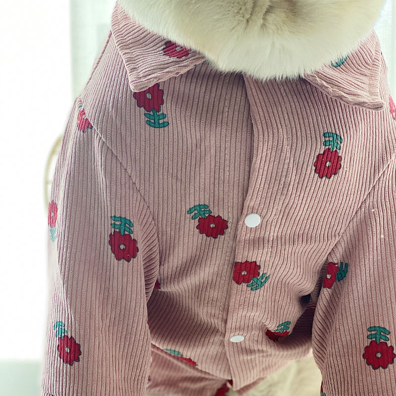 LovinPet Large Dog Corduroy Shirt | Cute Style for Labradors & Retrievers