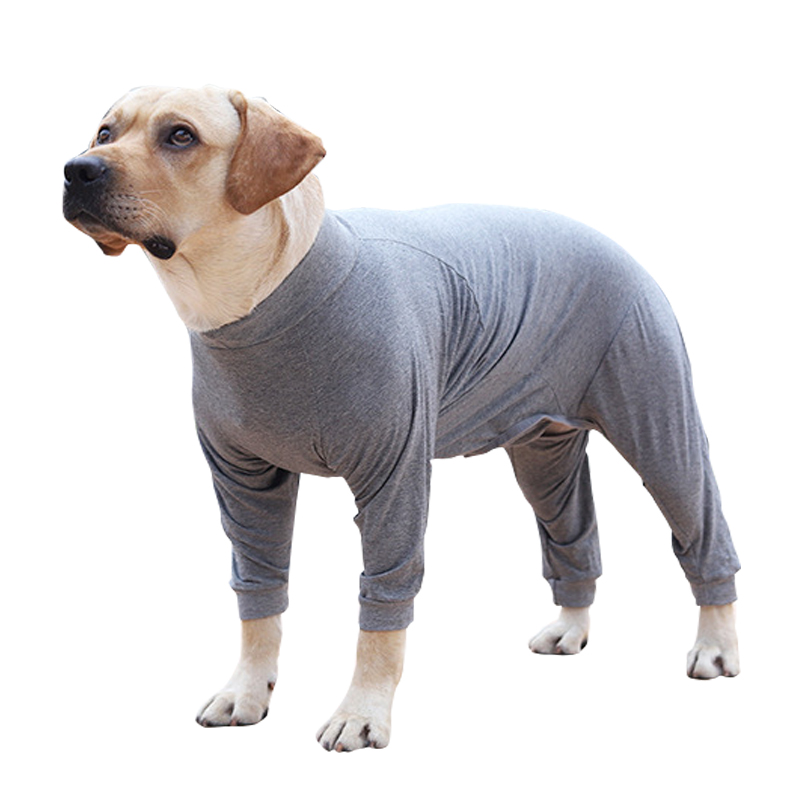 LovinPet Large Dog Pajamas Onesie - Solid Gray Full-Body Dog Sleepwear for Large Dogs