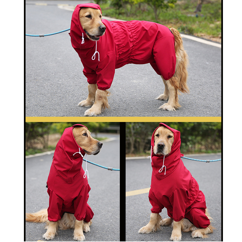 Waterproof Windproof Dog Raincoat - All-Inclusive Four-Legged Poncho for Medium and Large Breeds
