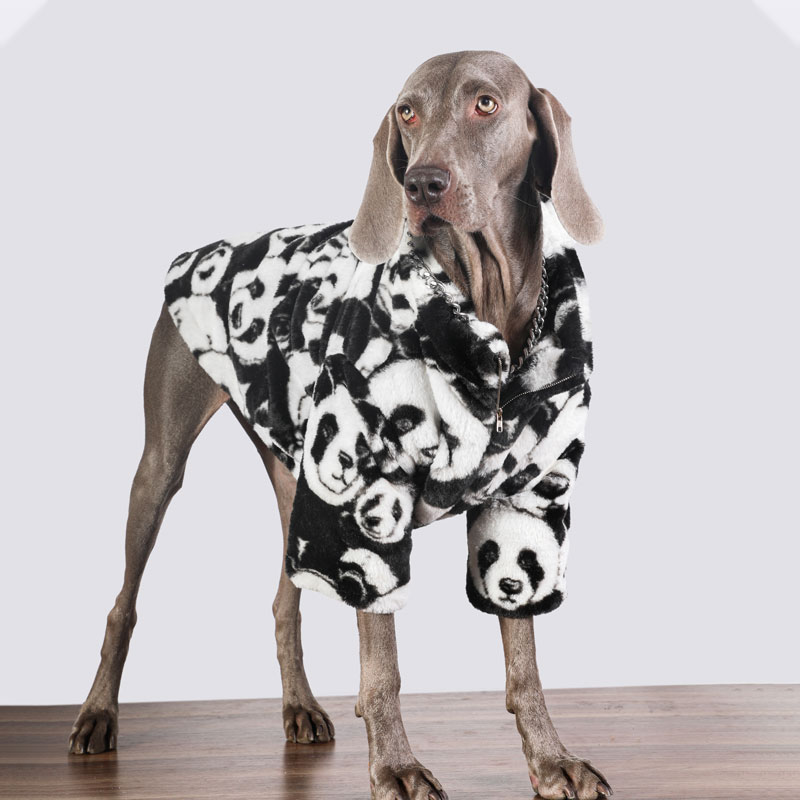 Panda Pattern Winter Hoodie for Large Dogs - Golden Retriever, Labrador, Samoyed, Border Collie