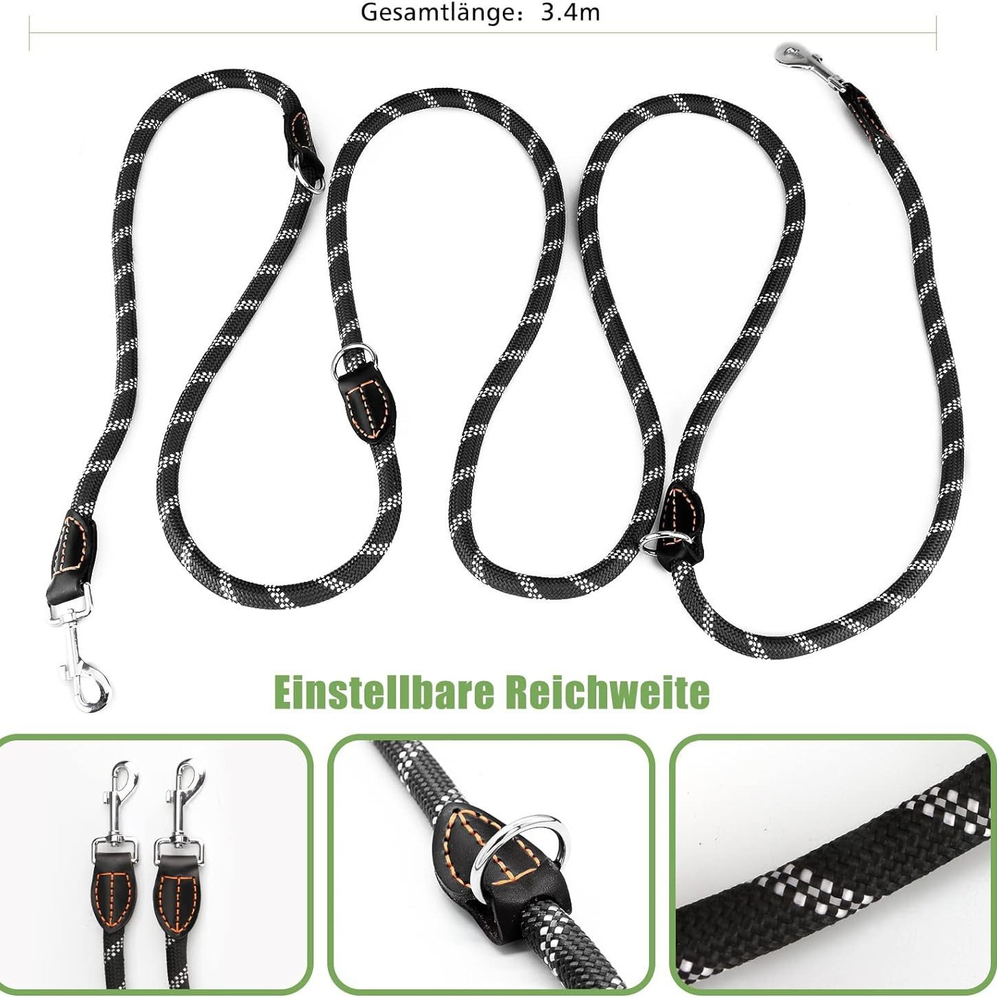 Dog hand holding rope medium large dog universal safety buckle dog leash collar dog walking P chain hand holding rope