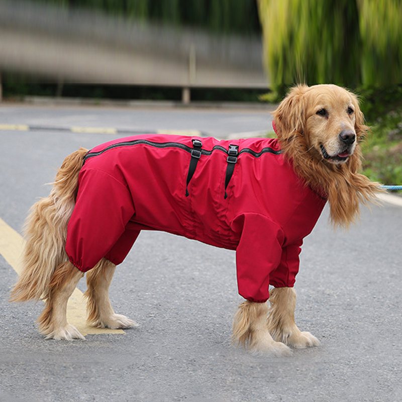 Waterproof Windproof Dog Raincoat - All-Inclusive Four-Legged Poncho for Medium and Large Breeds