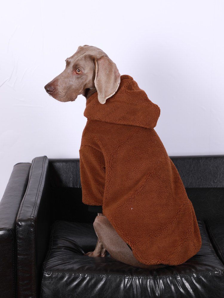 Warm Berber Fleece Dog Hoodie for Large Breeds - Adjustable Drawstring