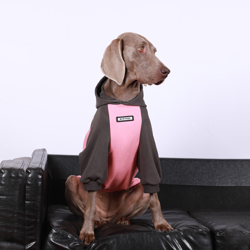 Stylish Contrast Color Dog Hoodie for Large Breeds