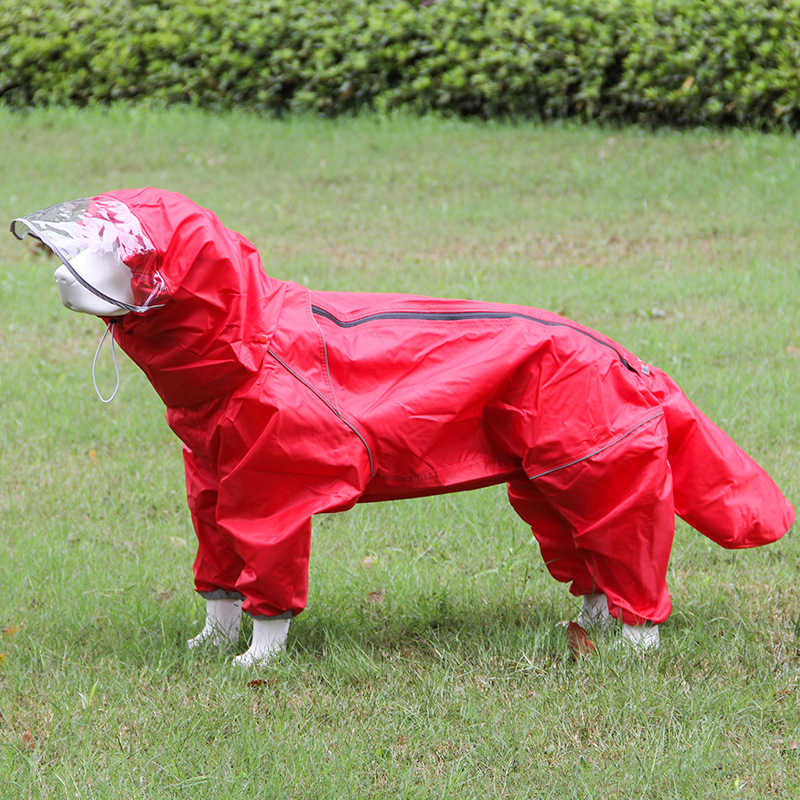 Thickened Waterproof Raincoat for Large Dogs | Full Coverage Dog Rain Jacket with Hood | Anti-Seepage Design