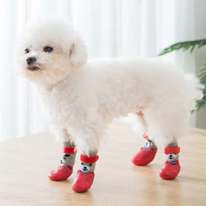 Pet Anti-drop socks small dog indoor non-slip waterproof socks Teddy bichon puppy warm anti-scratch anti-dirty