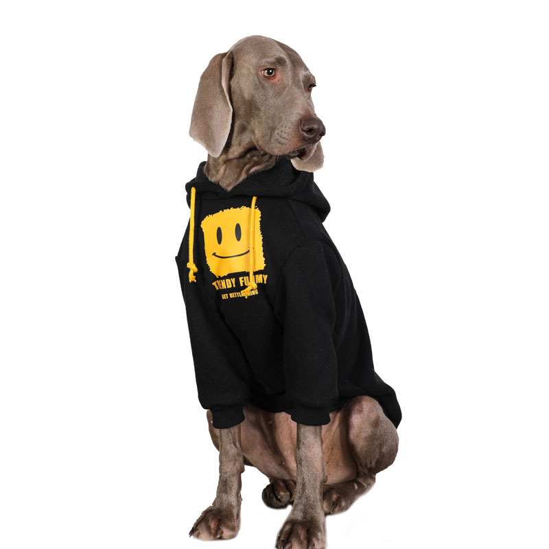 Handsome Anti-Lint Cartoon Black Dog Hoodie for Large Dogs - Golden Retriever, Labrador, Doberman