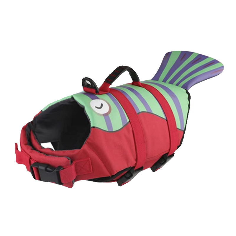 Cartoon Fishtail Dog Life Jacket | Swimming Safety Vest for All Sizes